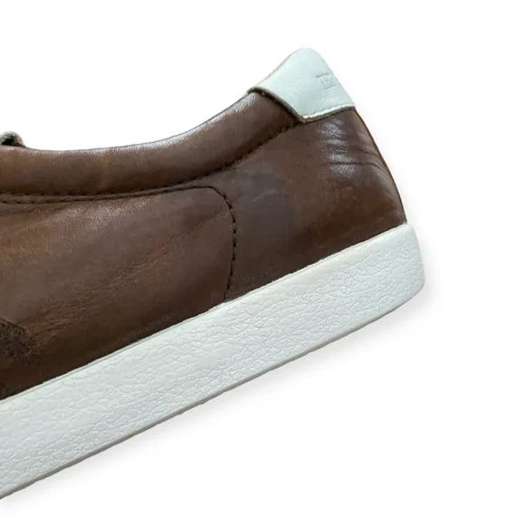 Frye Dylan Vintage Distressed Leather Brown Cream Sneakers Size 6.5 - Picture 10 of 12